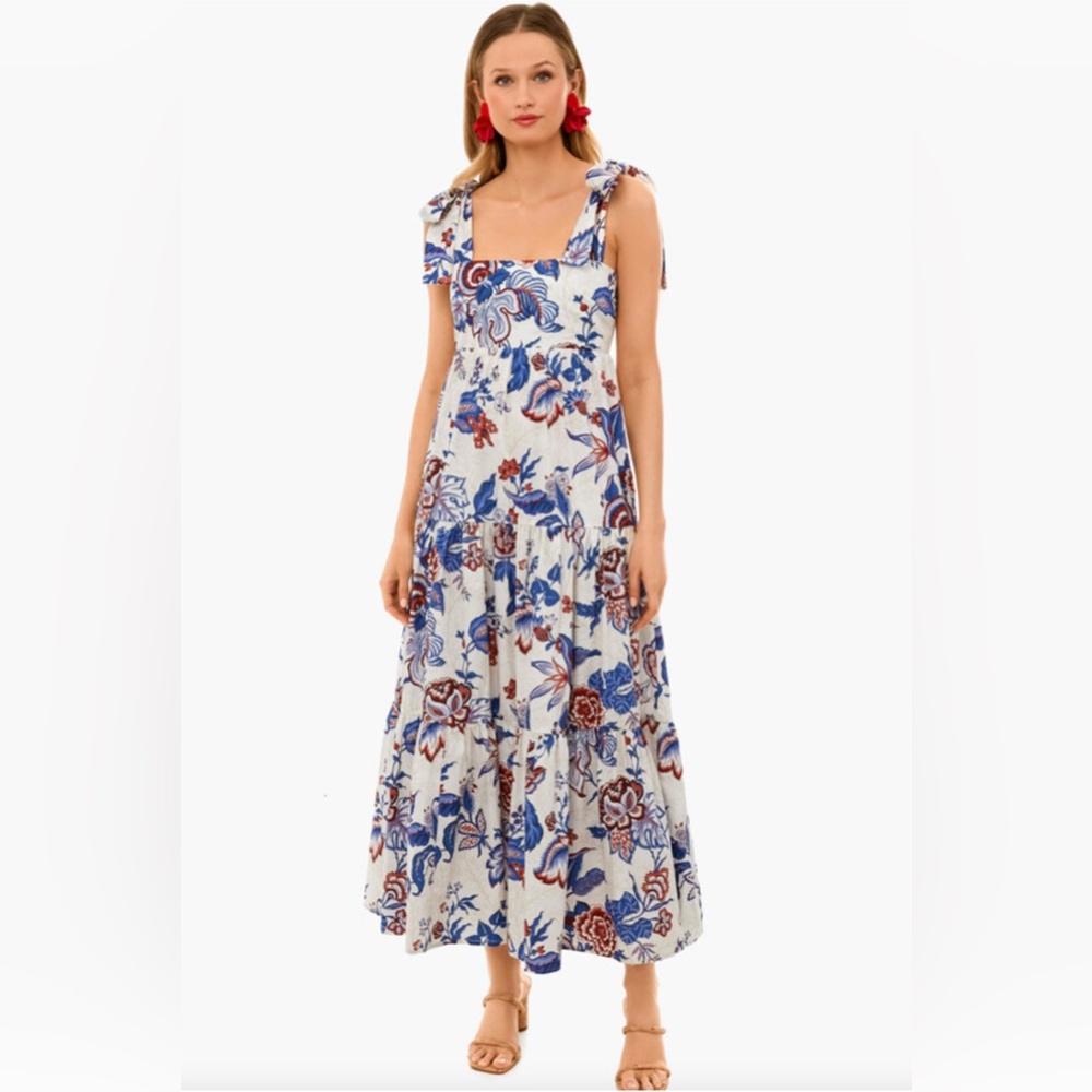 NWT Tuckernuck Cream Heirloom Floral Cameron Dress Medium - Picture 1 of 8